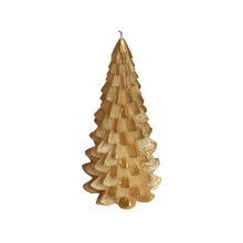 Load image into Gallery viewer, Candle Christmas Tree Gold Medium Side Top view