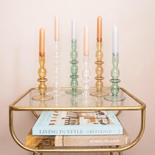Load image into Gallery viewer, Candle Holder Chriselle Amber, Emerald and Clear