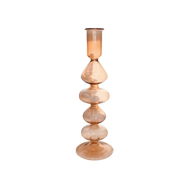 Glass Candle Holder Jane in Coral