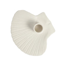 Load image into Gallery viewer, Candle Holder Shell White Top view
