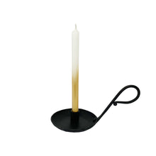 Load image into Gallery viewer, Candle Holder Veya Black, Mini Candle Misty White Gold