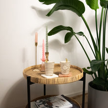 Load image into Gallery viewer, Coffee Cup Nahla Stripe and Print with Coffee Spoon Camel Brass