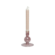 Load image into Gallery viewer, Dinner Candles Giula Wave with Glass Candle Holder Eve Rose