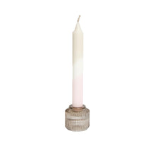 Load image into Gallery viewer, Glass Candle Holder Bae Oat with Dinner Candle Juniper Fawn Rose