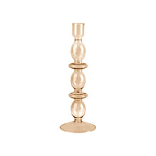 Load image into Gallery viewer, Glass Candle Holder Bloom Large Amber