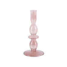 Load image into Gallery viewer, Glass Candle Holder Bloom Medium Rose
