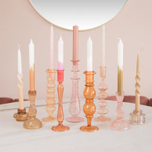 Load image into Gallery viewer, Glass Candle Holder Jane Coral and Glass Candle Holder Jane Terracotta