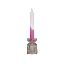 Load image into Gallery viewer, Glass Candle Holder Kate Nude with Dinner Candle Juniper Blush Rose