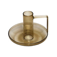 Load image into Gallery viewer, Glass Candle Holder Libby Amber Top View