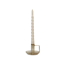 Load image into Gallery viewer, Glass Candle Holder Libby Amber with Twisted Dinner Candle Philou Mauve
