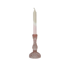 Load image into Gallery viewer, Glass Candle Holder Lola Blush with Dinner Candle Juniper Fawn Blush
