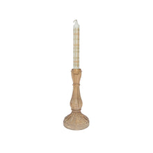 Load image into Gallery viewer, Glass Candle Holder Lola Oat Large and Dinner Candle Giula Checkered