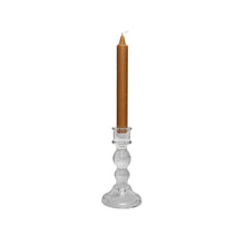 Load image into Gallery viewer, Glass Candle Holder Nola Clear with Dinner Candles June Dessert
