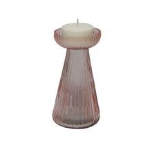 Load image into Gallery viewer, Glass Candle Holder Odette in Blush with a tea light