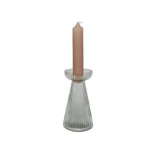 Load image into Gallery viewer, Glass Candle Holder Odette in Clear with Dinner Candle Millie