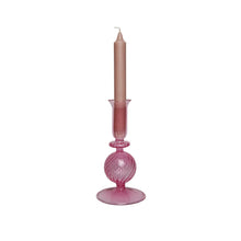 Load image into Gallery viewer, Glass Candle Holder Ravi Rose Dinner Candles June Rose