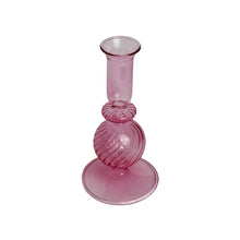 Load image into Gallery viewer, Glass Candle Holder Ravi Rose Side View