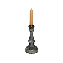 Load image into Gallery viewer, Glass Candle Holder Thyme Grey with Dinner Candle Millie