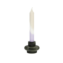 Load image into Gallery viewer, Glass Candle Holder Vayèn Grey Green with Dinner Candle Juniper Fawn Lilac