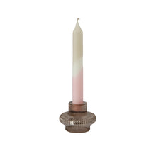 Load image into Gallery viewer, Glass Candle Holder Vayèn Nude with Dinner Candle Juniper Fawn Blush