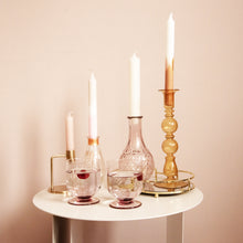 Load image into Gallery viewer, Goblet Lois Rose, Glass Candle Holder Florence Amber and Candle Holder Merle Bronze