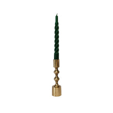 Load image into Gallery viewer, Twisted Dinner Candle Sterre Green Matt met Candle Holder Bambi Small