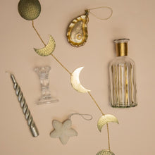 Load image into Gallery viewer, Twisted Dinner Candle Sterre Silver with Glass Candle Holder Lieve Clear and Garland Galaxy Brass