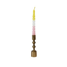 Load image into Gallery viewer, Twisted Dinner Candle Sterre Yellow Rose Matt met Candle Holder Bambi Small
