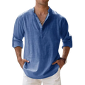 The NORE Popover — Cotton-Linen Band Collar Shirt