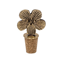 Load image into Gallery viewer, Special Bottle Stopper Poppy in Brass
