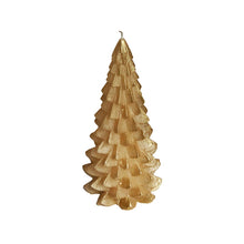 Afbeelding in Gallery-weergave laden, Candle Christmas Tree Gold Medium Side Top view
