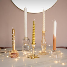 Afbeelding in Gallery-weergave laden, Candle Holder Heather Pearl and Dinner Candle Snow White Glitter
