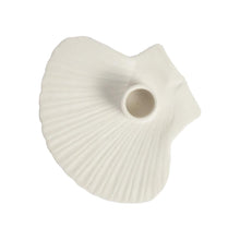 Load image into Gallery viewer, Candle Holder Shell White Top view

