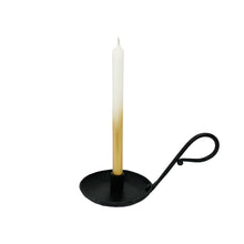 Load image into Gallery viewer, Candle Holder Veya Black, Mini Candle Misty White Gold
