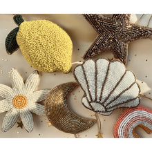 Load image into Gallery viewer, Christmas Hanger Noelle in the shape of a Daisy, Lemon, Moon, Shell, Star and Rainbow
