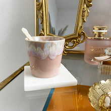 Load image into Gallery viewer, Lungo Liv Coffee Cups in Dusky Rose and Vintage Mirror Elisa Gold and Coffee Spoon Ivy Pearl
