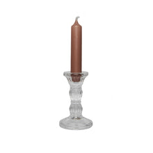 Load image into Gallery viewer, Glass Candle Holder Lieve Clear with Dinner Candle Millie Brique
