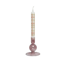 Afbeelding in Gallery-weergave laden, Dinner Candles Giula Checkered with Glass Candle Holder Eve Blush
