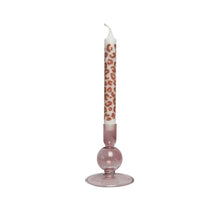 Afbeelding in Gallery-weergave laden, Dinner Candles Giula Leopard with Glass Candle Holder Eve Rose
