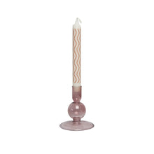 Load image into Gallery viewer, Dinner Candles Giula Wave with Glass Candle Holder Eve Rose
