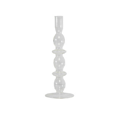 Glass Candle Holder Bloom Large Clear