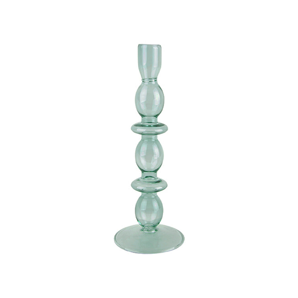 Glass Candle Holder Bloom Large Emerald