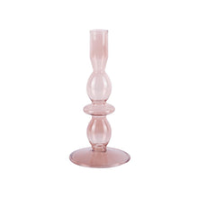 Load image into Gallery viewer, Glass Candle Holder Bloom Medium Rose
