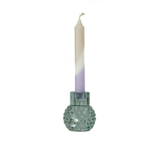 Afbeelding in Gallery-weergave laden, Glass Candle Holder Cleo Fern with Dinner Candle Juniper Fawn Lilac
