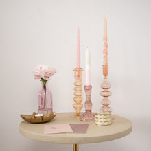 Load image into Gallery viewer, Glass Candle Holder Gigi Blush with Glass Candle Holder Lola Blush
