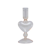 Load image into Gallery viewer, Glass Candle Holder Heart Apricot

