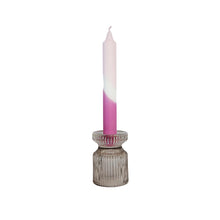 Load image into Gallery viewer, Glass Candle Holder Kate Nude with Dinner Candle Juniper Blush Rose
