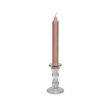 Load image into Gallery viewer, Glass Candle Holder Lieve Clear with Dinner Candle
