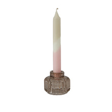 Load image into Gallery viewer, Glass Candle Holder Niene Nude with Dinner Candle Juniper Fawn Blush
