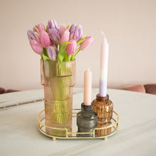 Afbeelding in Gallery-weergave laden, Glass Candle Holder Noa Dark Grey and Glass Candle Holder Vivian Amber
